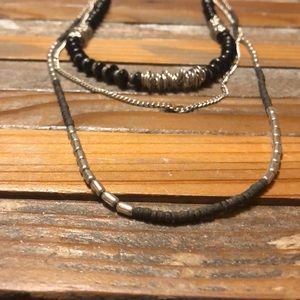 Layered black necklace